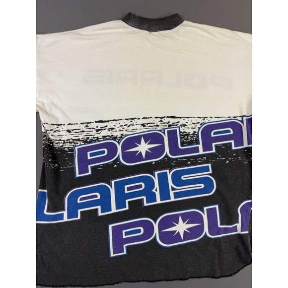 Rare Vintage 90s Polaris Racing AOP Long Sleeve Shirt Promo Hype Streetwear Art - Picture 10 of 14
